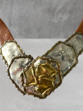 VINTAGE BONNIE BOYNTON MIXED METAL LEATHER BELT